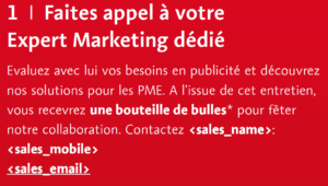 Personnalisation sur le nom de l’Account Manager