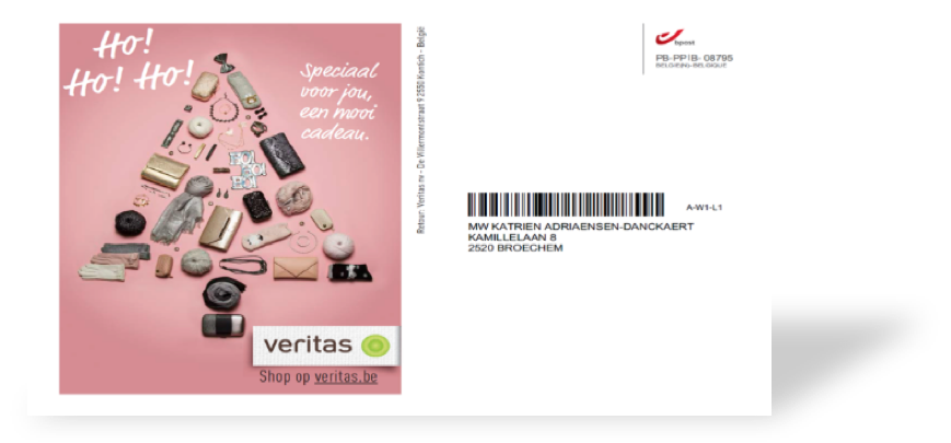 Veritas promeut son webshop auprès des acheteurs en ligne